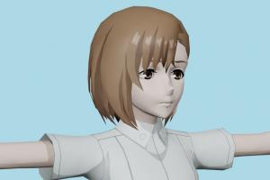 Hinami Fueguchi Tokyo-Ghoul, female, woman, girl, people, human, xna, characters, rigged